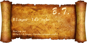 Blayer Tünde névjegykártya